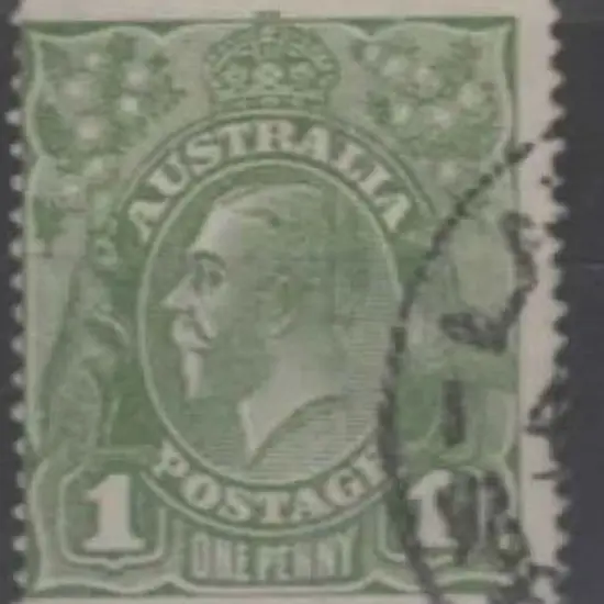 1918-23 Single wmk 1d green with pre-printing ...