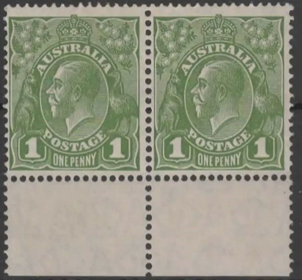 1926-30 SM wmk Perf 13½x12½ 1d green Die I/II ... Image 1++
