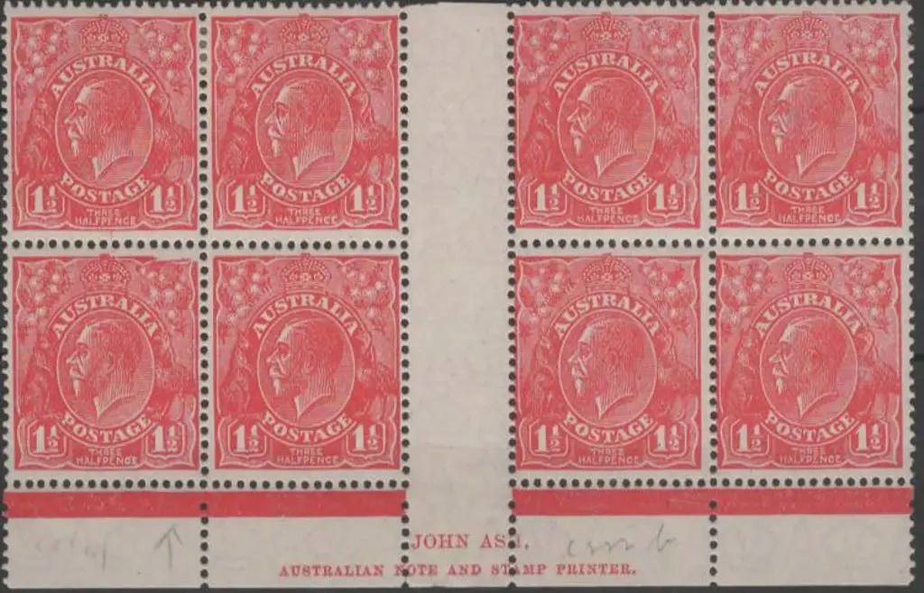 1926-30 SM wmk Perf 13½x12½ 1½d scarlet Ash ... Image 1++
