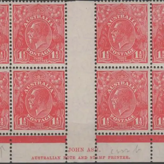 1926-30 SM wmk Perf 13½x12½ 1½d scarlet Ash ...