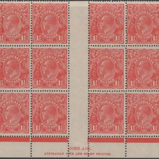 1926-30 SM wmk Perf 13½x12½ 1½d scarlet Ash ...