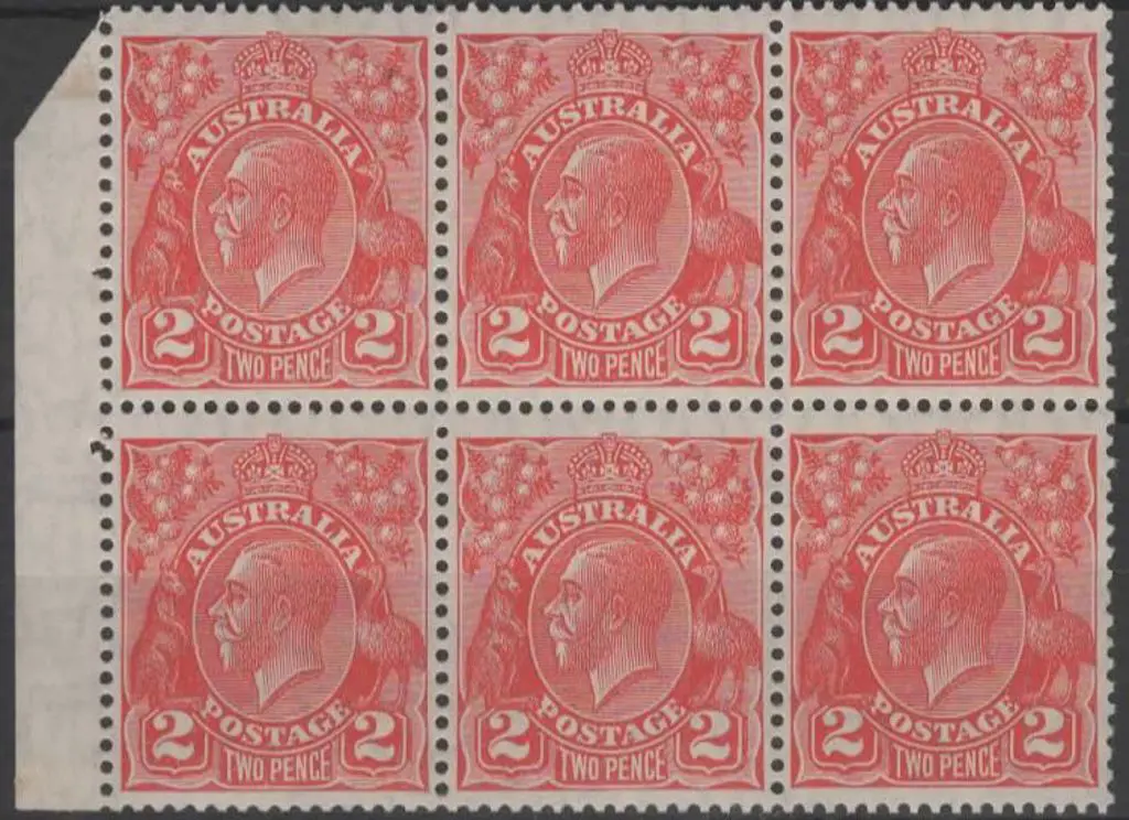 1926-30 SM wmk Perf 13½x12½ 2d scarlet booklet ... Image 1++