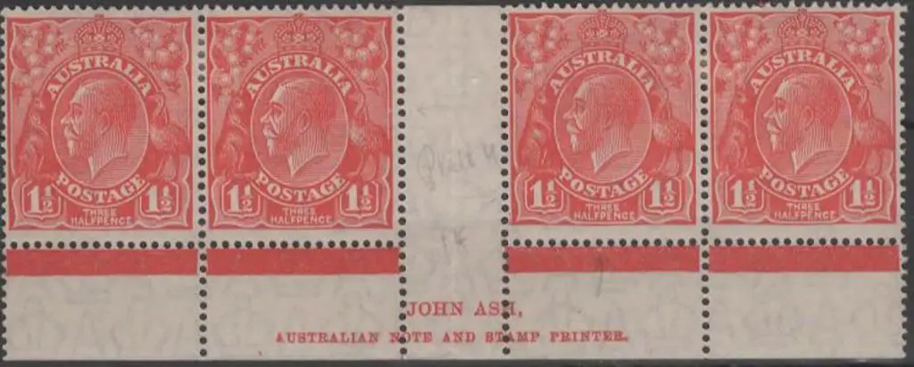1926-30 SM wmk Perf. 14 1½d scarlet John Ash two ... Image 1++