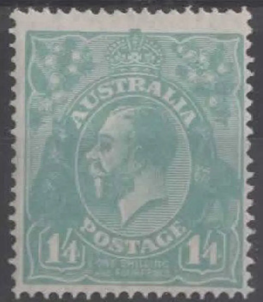 1926-30 SM wmk Perf. 14 1/4d pale greenish blue. ... Image 1++