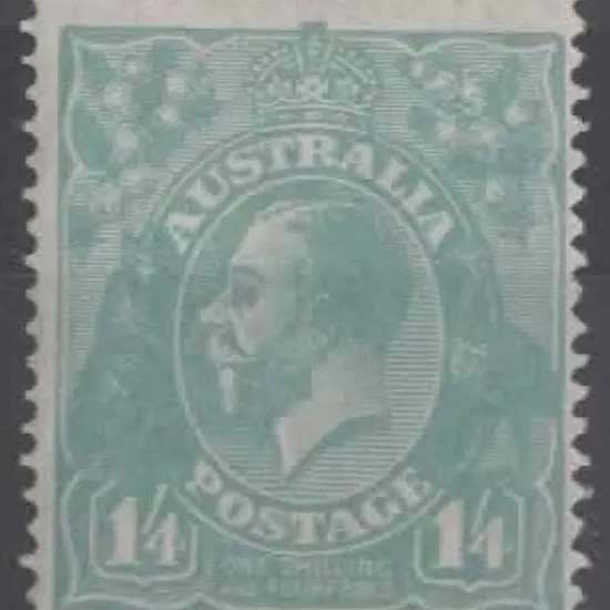 1926-30 SM wmk Perf. 14 1/4d pale greenish blue. ...