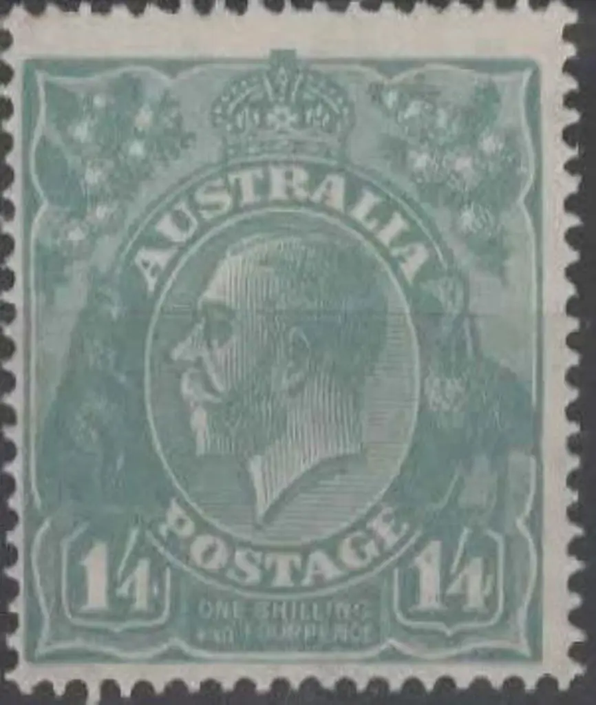 1926-30 SM wmk Perf. 14 1/4d pale greenish blue. ... Image 1++