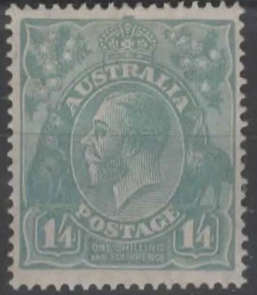1926-30 SM wmk Perf. 14 1/4d pale greenish blue. ... Image 1++