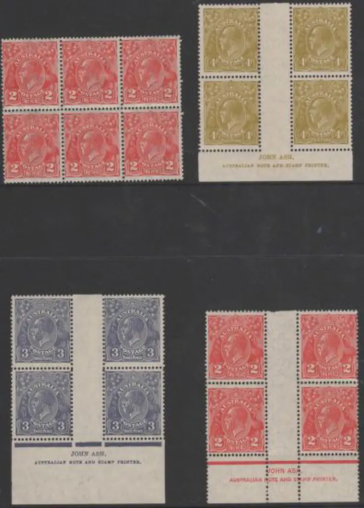 1931-36 CofA 2d, 3d & 4d Ash imprint gutter blocks ... Image 1++