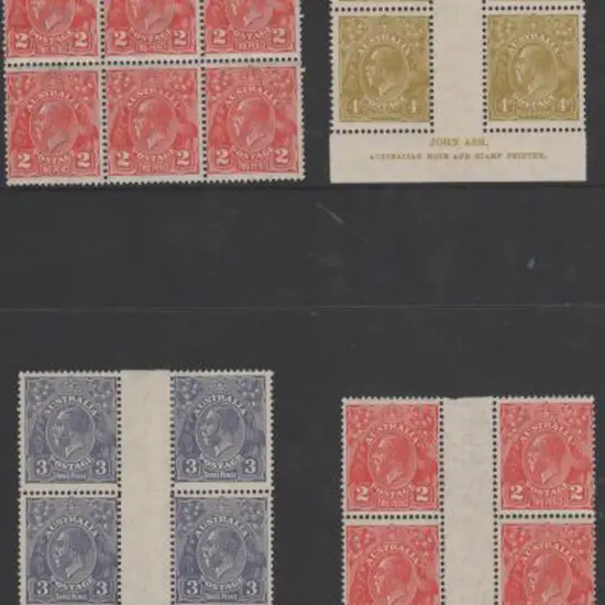 1931-36 CofA 2d, 3d & 4d Ash imprint gutter blocks ...