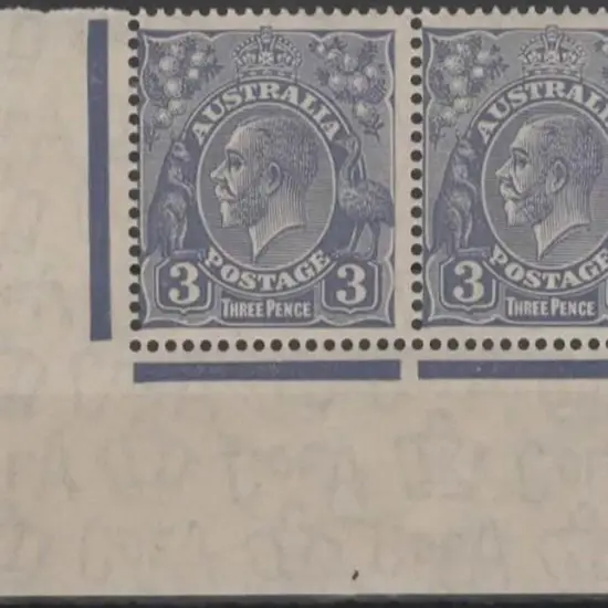 1931-36 CofA 3d blue bottom left corner pair. MVLH ...