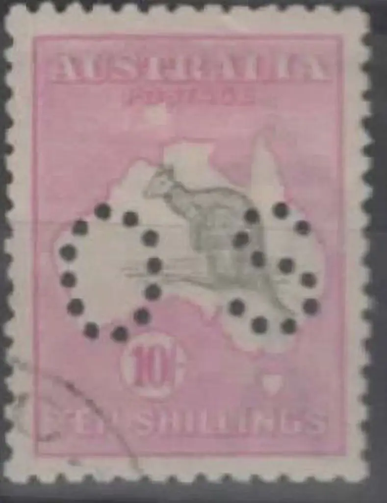1915/28 10/- grey & aniline pink, 3rd wmk, ... Image 1++
