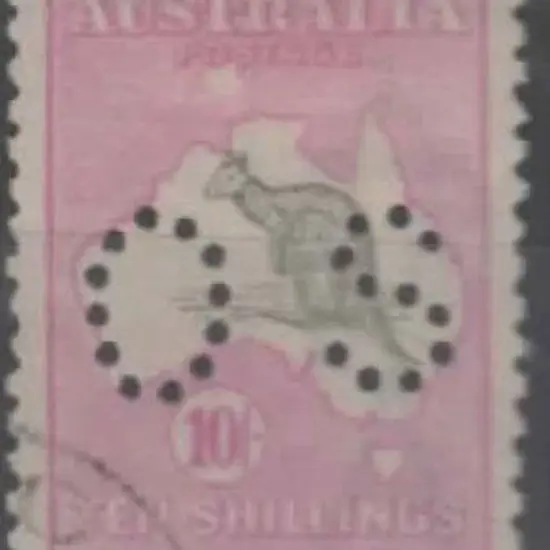 1915/28 10/- grey & aniline pink, 3rd wmk, ...