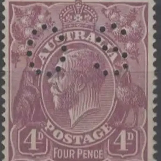 1918/23 4d violet KGV, Single Crown wmk perfined ...
