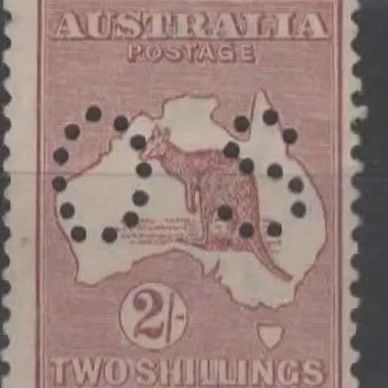 1923/24 2/- maroon kangaroo, 3rd wmk perfined ...