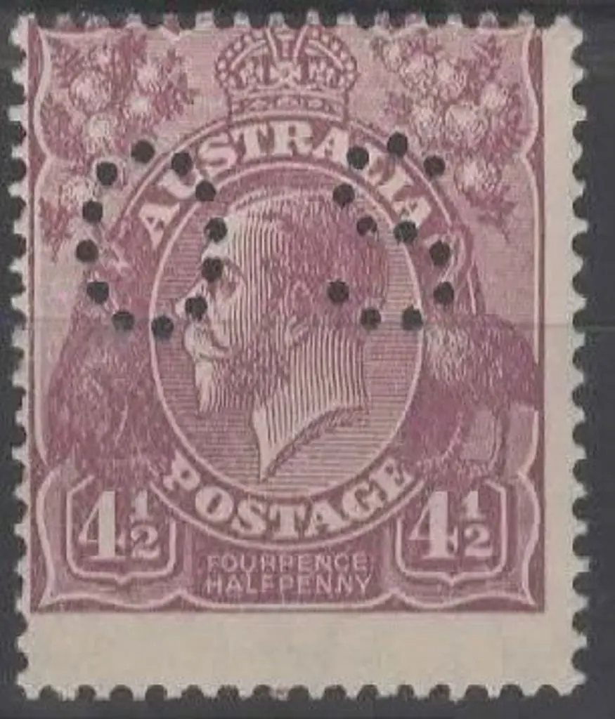 1926/30 4½d violet KGV, Sm Mult wmk, perfined ... Image 1++