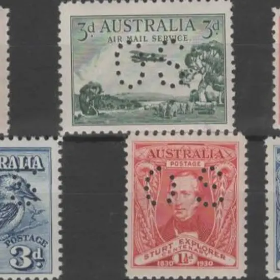 1927/30 pictorials set of 6 perfined "OS". All ...