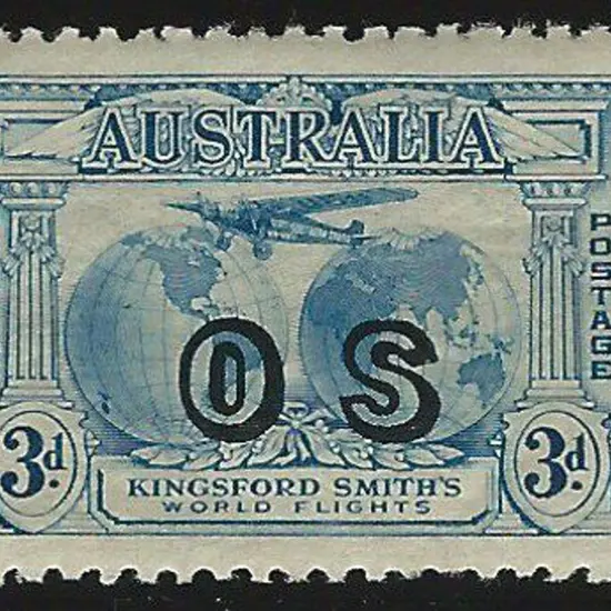 1931 2d & 3d Kingsford Smith pair ovptd "OS". One ...