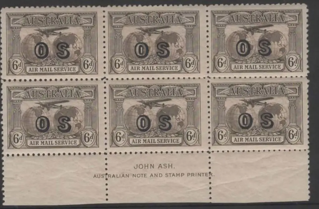1931 6d Kingsford Smith Air Mail Service Ash ... Image 1++