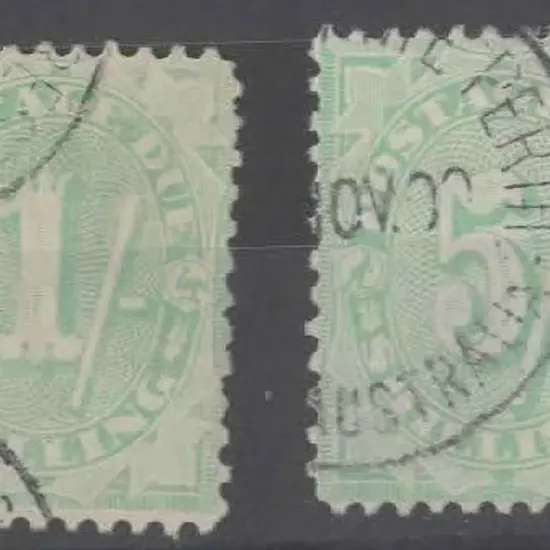 1908/09 1/- & 5/- Postage Dues fine used pair. SG ...