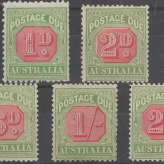 1909 ½d to 5/- rosine & yellow-green. 1/- toned ...
