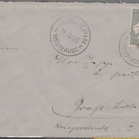 1913 (1st Aug) ½d green & 2d grey kangaroos ...