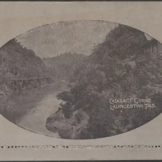 1913 1d kangaroo Lettercard with " Cataract Gorge, ...