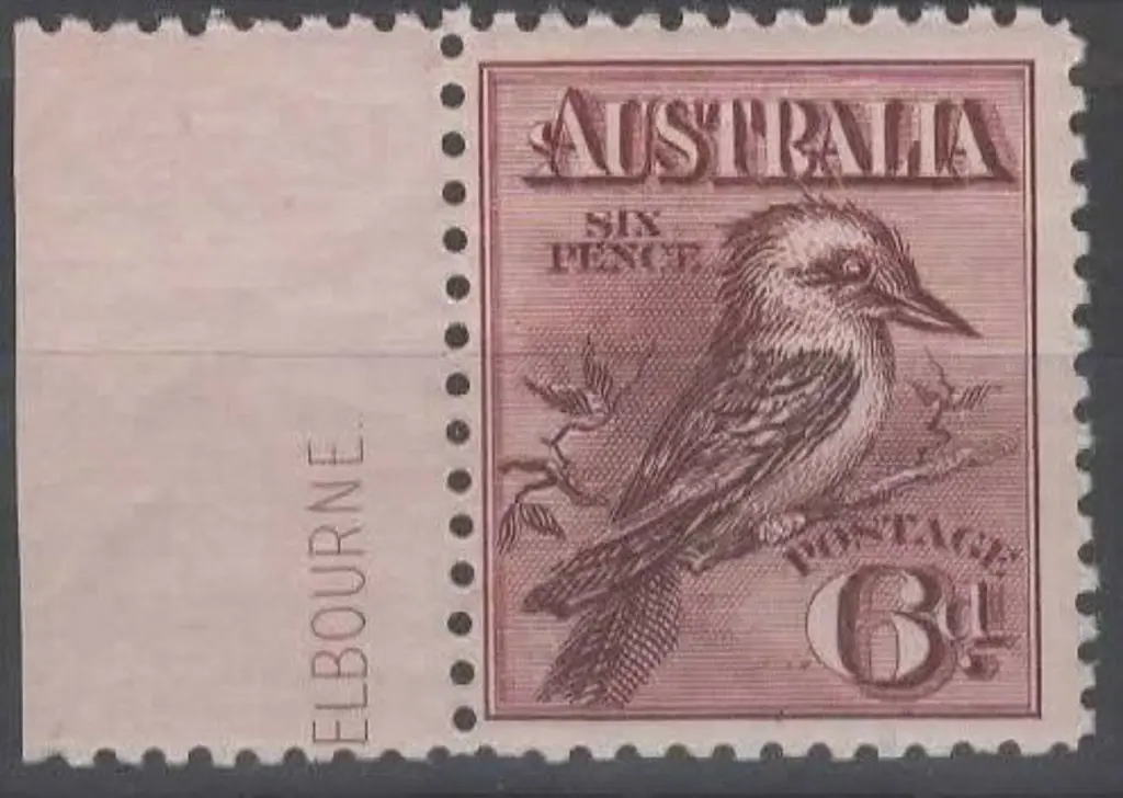 1913 6d kookaburra left marginal fresh MUH ... Image 1++