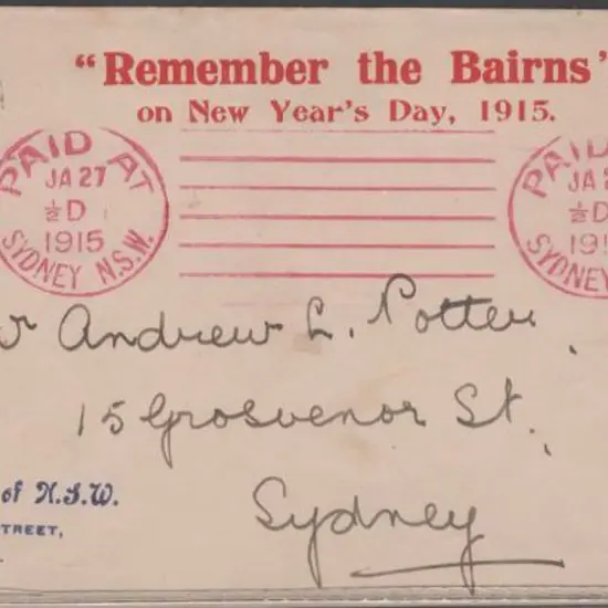1915 (27th Jan) Highland Society of NSW commercial ...