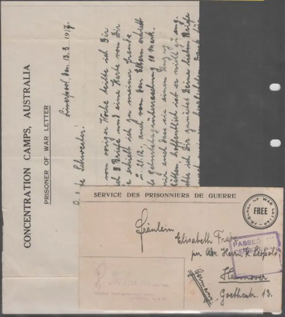 1917 (Prisoner of War) outgoing censored "PRISONER ... Image 1++