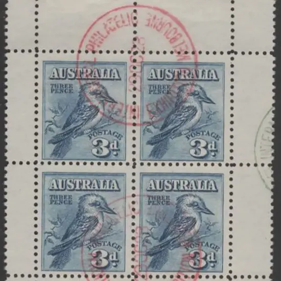 1928 Kookaburra Miniature Sheet. Fine used by red ...