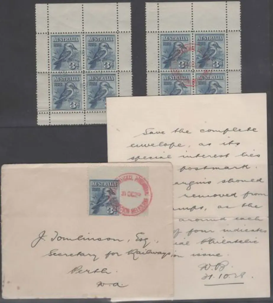 1928 (31st Oct) Kookaburra M/S's x 2 with the 31 ... Image 1++