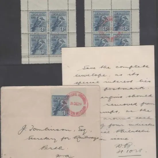 1928 (31st Oct) Kookaburra M/S's x 2 with the 31 ...