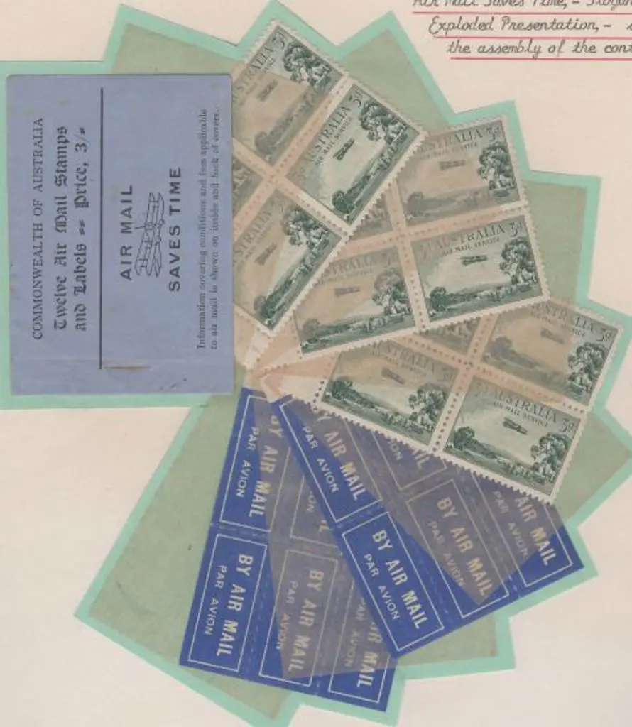 1929 3/- Airmail booklet exploded on page for ... Image 1++