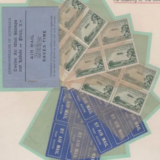 1929 3/- Airmail booklet exploded on page for ...