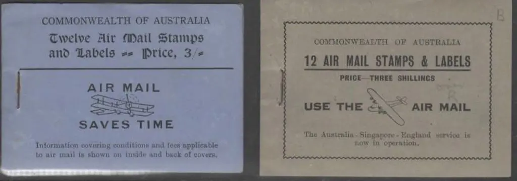 1930 & 1935 3/- Airmail booklets Type A ("Air Mail ... Image 1++