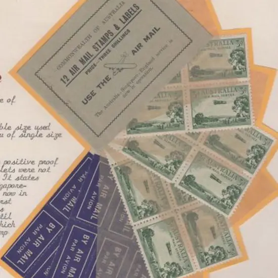1929 3/- Airmail booklet exploded on page for ...
