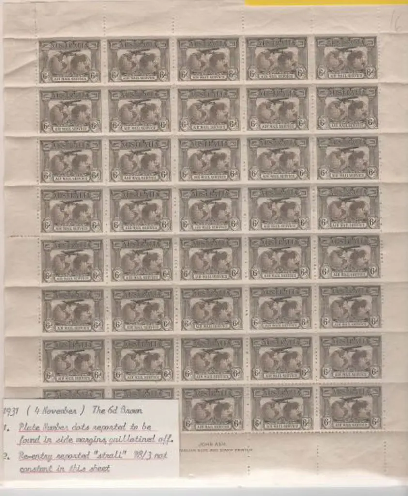 1931 6d brown Kingsford Smith Airmail in full ... Image 1++