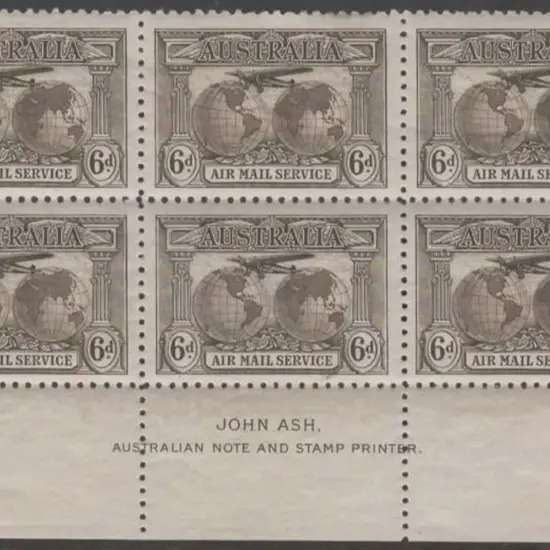 1931 6d dull brown Kingsford Smith Airmail Ash ...