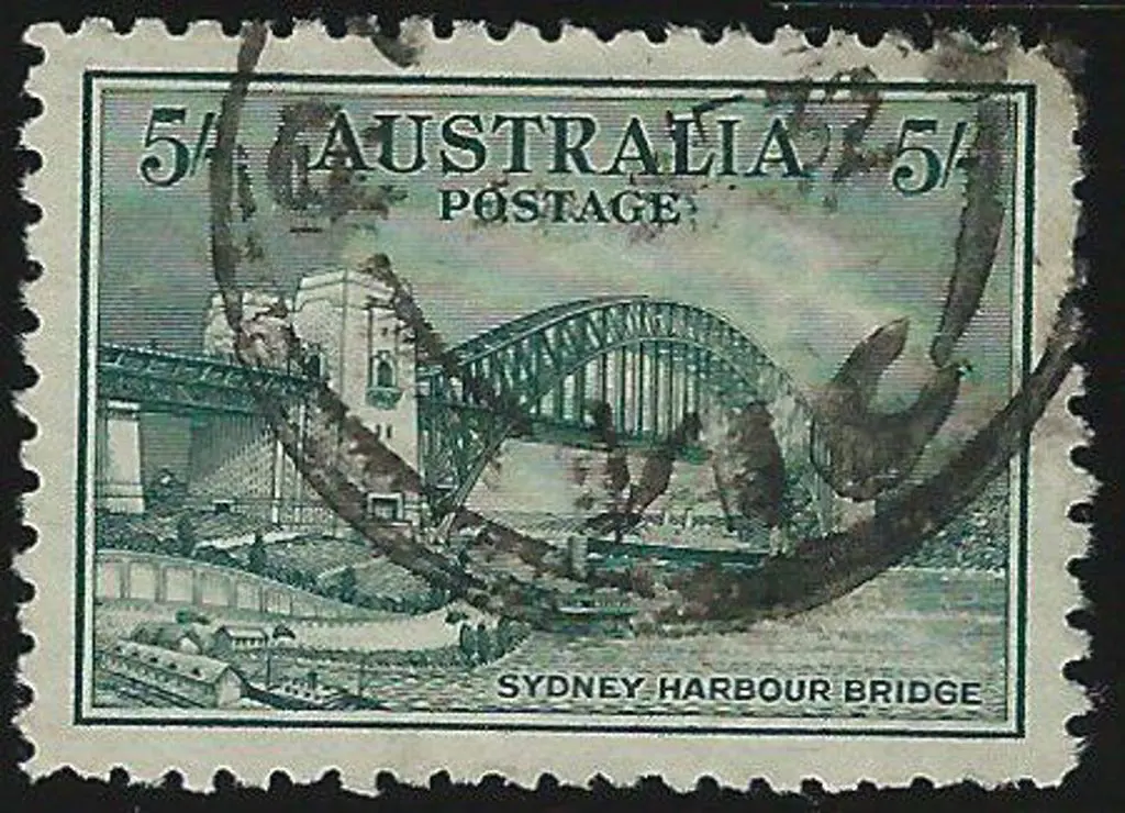 1932 5/- Sydney Harbour Bridge commercially used ... Image 1++