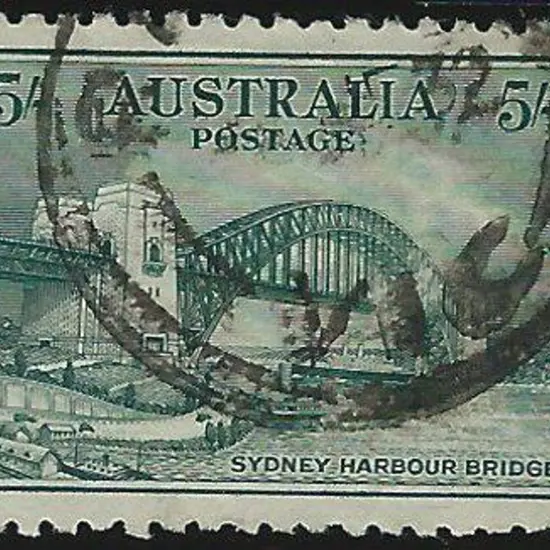1932 5/- Sydney Harbour Bridge commercially used ...