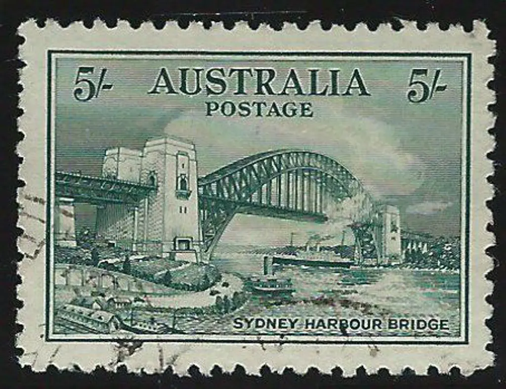 1932 5/- Sydney Harbour Bridge commercially used ... Image 1++