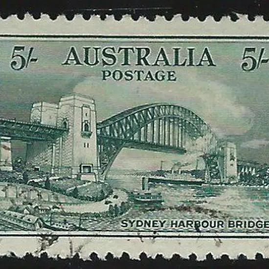 1932 5/- Sydney Harbour Bridge commercially used ...