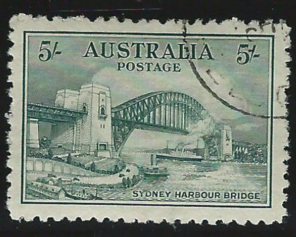 1932 5/- Sydney Harbour Bridge. CTO without gum & ... Image 1++