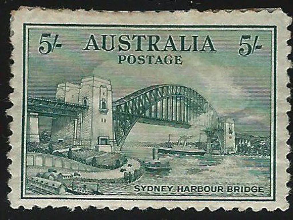 1932 5/- Sydney Harbour Bridge. Mint with 50% ... Image 1++