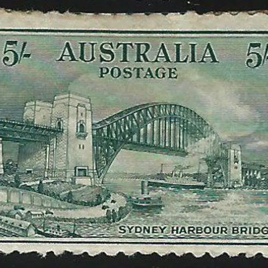 1932 5/- Sydney Harbour Bridge. Mint with 50% ...