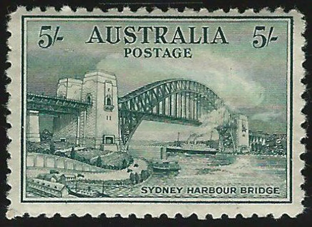 1932 5/- Sydney Harbour Bridge. MLH but a couple ... Image 1++