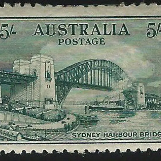 1932 5/- Sydney Harbour Bridge. MLH with light ...