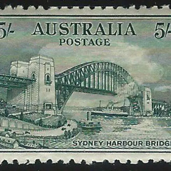 1932 5/- Sydney Harbour Bridge. MLH, centred ...
