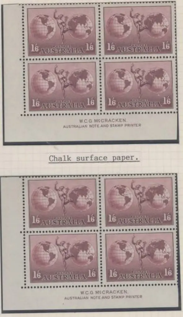 1934/49 1/6d Hermes on chalky paper x 2 & ordinary ... Image 1++