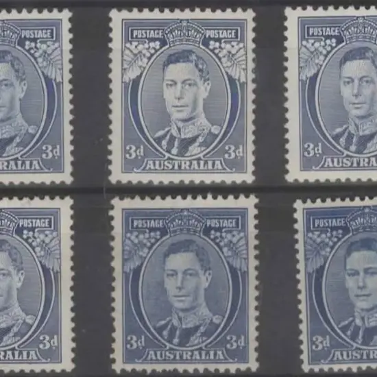 1937/38 3d blues with Die I SG 165 MLH, Die I ...